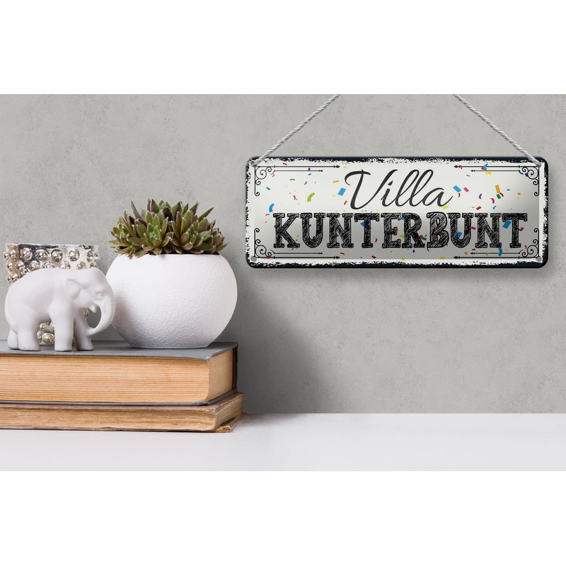 FEMER Tin Sign with Saying 27 x 10 cm Villa