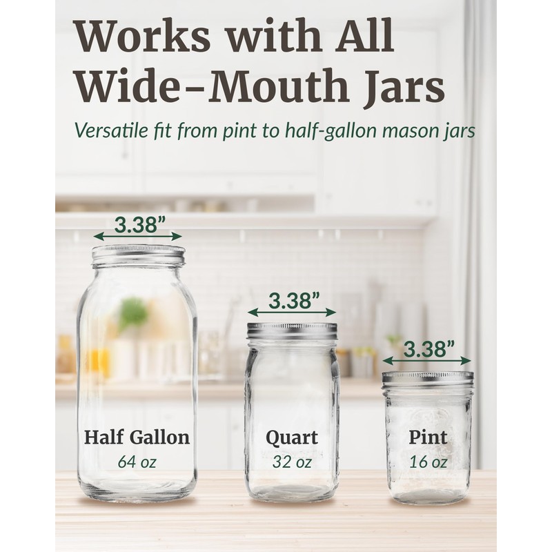 Elementi Sprouts Growing Kit for Wide Mouth Mason Jars, Set