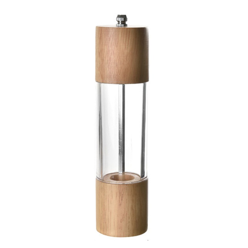 Manual Pepper Grinder Multifunctional Efficient Grinding Oak Patchwork Acrylic Pepper