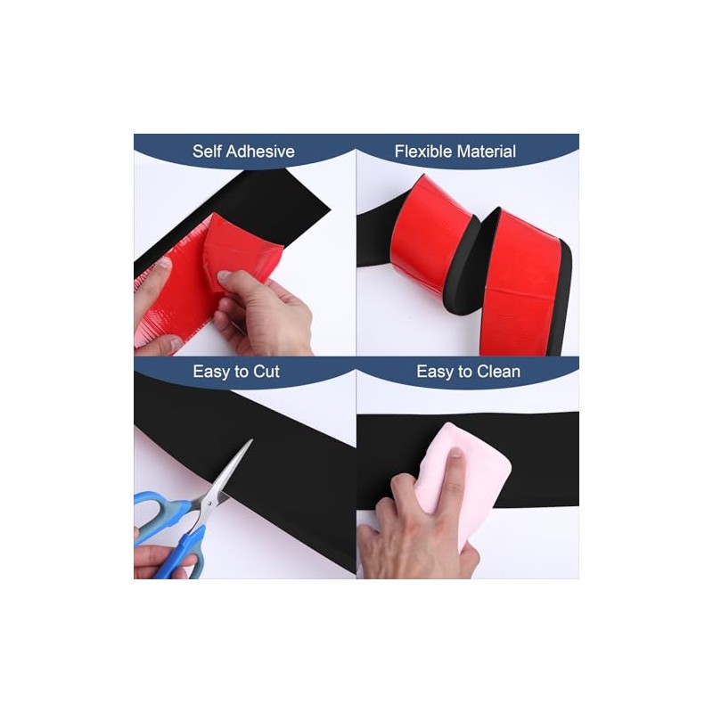 DSGL Flexible Baseboard Molding Trim, 4 in x 10 Ft