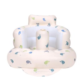 AirSwim Inflatable Baby Chair, Baby Inflatable Seat for Babies 3 Months and Up Summer Inflatable Baby Seat for Sitting Up, Blow Up Baby Floor Seat with Built in Air Pump, Whale