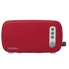 BergHOFF Seren Side Loading Toaster with Cool Touch Exterior and Removable Crumb Tray, With Red Panel use as Serving Tray