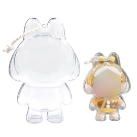 Protective Case for Crybaby, Case Cover for Crybaby Doll, Plastic Clear Display Box for Crybaby Cover Accessories for Crybaby Tears Factory Series with White Silicone Belt (No Doll)