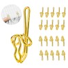 CCUCKY 100pcs Metal Curtain Hooks, Polished Curtain Header Tape Drapery