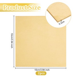 OLYCRAFT 2Pcs Brass Sheet 100x100mm Gold Brass Sheet 2mm/14 Gauge Thick Square Raw Brass Sheet Material Square Metal Brass Sheet Blank Metal Sheet for Metal Stamping Models Repairs DIY Crafts
