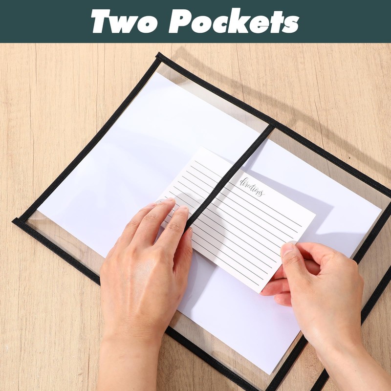 15 Pack Job Ticket Holder Work Order Plastic Sleeves with