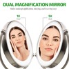 Ovente 9.5" Lighted Tabletop Makeup Mirror, 1X & 5X Magnifier,