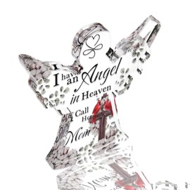 Memorial Angel Gifts for Loss of Mom Sympathy Table Decor Angel Sign Desk Religious Plaque for Women Men Condolences Bereavement Remembrance Cardinal Gift for Loss of Mother Sympathy Sign