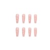 Carufin 24 Pieces Beautiful Rabbit Coffin False Nail Pink Gradual