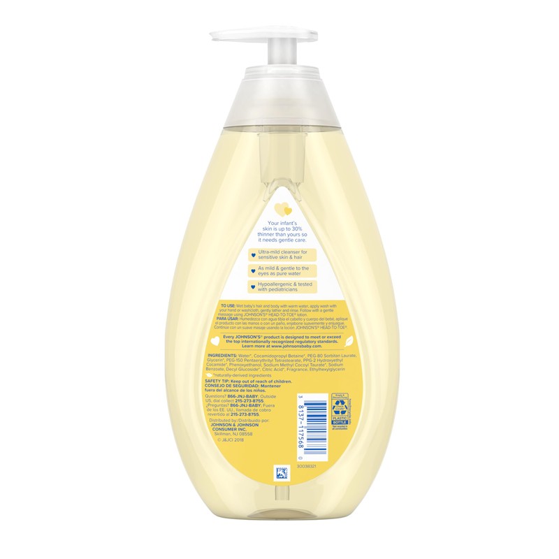 Johnson's Head-to-Toe Gentle Tear-Free Baby & Newborn Wash & Shampoo,