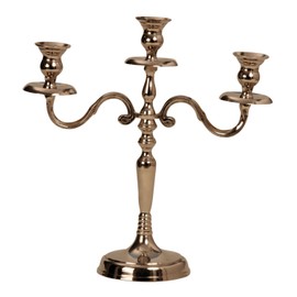 Candlestick 3-Flame Metal Candelabra 31 cm Silver