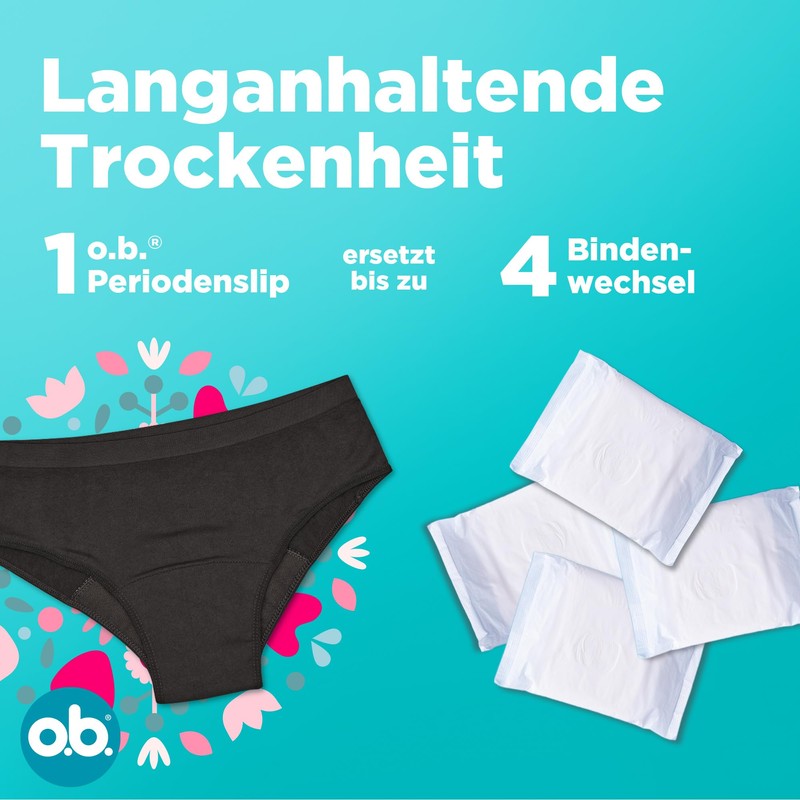 o.b. Periodenslip in Größe M / L, (1 Stück), wiederverwendbare