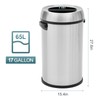 WELYFE 17 Gallon Open Top Trash Can, Round Stainless Steel
