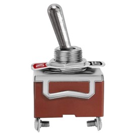 MDEOOSKY 5 Pack 20A 125V AC Single Side Momentary Toggle Switch, 2 Pin SPST (NO)/Off Toggle Switch with Waterproof Boot (Red)