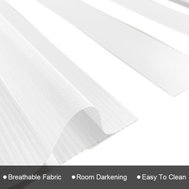 Zebra Blinds for Windows Shades, Horizontal Roller Window Shades Light Filtering Sheer Window Treatments Privacy Light Control Day and Night 52 Inch Blinds for Kitchen Bathroom, 52" W x 72" H White