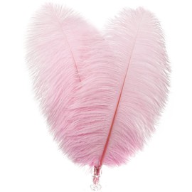 Soarer Pink Small Ostrich Feathers - 30pcs 8-10 inches for Handmade Crafts, Commonly Used in Dream Catcher DIYs(Light Pink)