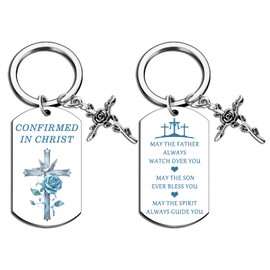 Confirmation Gifts For Teen Girls Boys Jesus Bible Cross Keychain Christian Accessories Christian Baptism Gifts For Women Men First Communion Gift for Girls Bereavement Gift Idea