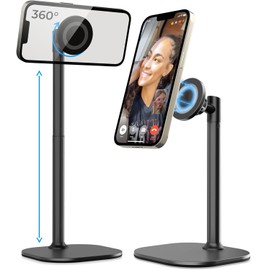 Cooper Cases Cooper MagStand - Adjustable Magnetic iPhone Stand for Desk & Phone Holder for Video Recording, Compatible with MagSafe, Stand for iPhone 16 Pro Max, 15/14/13/12, Small Mag Safe Tripod (Night Black)