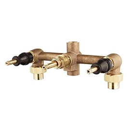 Pfister 00131XA Multi-Handle Tub & Shower Rough-In Valve, 3-Hole Installation, 1/2-Inch Union Inlets, 1/2-Inch I.P. Outlets, Union Nuts Included, Unfinished