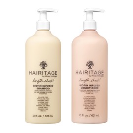 Hairitage Hairitage Length Check Biotin + Jamaican Black Castor Oil Shampoo and Conditioner Set for Hair Growth, Thickening & Volume - Hydrating Repair Shampoo and Conditioner Set for Thinning Hair - 21oz