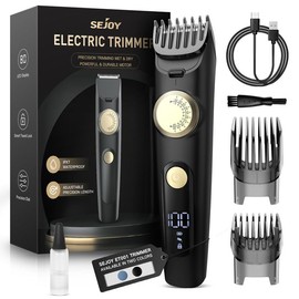 SEJOY Professional Hair Clippers Shaver Trimmers Machine Cordless Beard Electric trimmers electric razor barber  set cutting  clippers - Color: Black