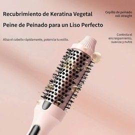 WisBtyCo Cepillo Térmico Iónico Profesional para Cabello - Cepillo Eléctrico Moldeador con Queratina Vegetal, Calentamiento PTC Rápido 30s e Infrarroj