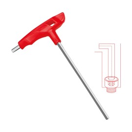 WISEUP Juego de llaves allen con mango en T de 6mm métrico, juego de llaves hexagonales CR-V de servicio pesado con brazo largo