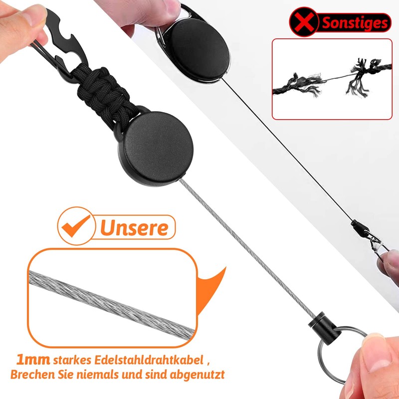 Selizo Extendable Key Ring, 3 Pieces Lanyard Extendable ID Card
