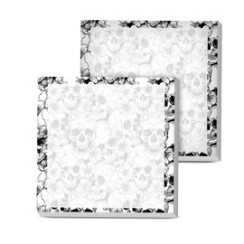 AOPEFNX Sticky Notes, 2 Pads, 3x3 inches, Cute Colorful Fun Self-Stick Note Pads, Easy Post, Strong Adhesive Notepad Gothic Skull Flowers