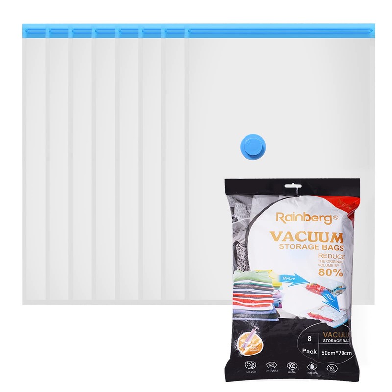 Rainberg Premium Vacuum Storage Bags 8 Pack, 80% More Storage,