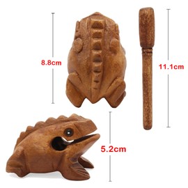 Aussel Guiro Croaking Wooden Frog with mallet, Musical Instrument Sound Block, Fair Trade Percussion Instrument (8.8CM)