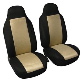 FH Group FB102BEIGE102 Universal Fit Classic Cloth 3D Air Mesh Front Set Bucket Beige Automotive Seat Covers fits Most Cars, SUVs, and Trucks, Set of 2
