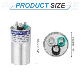 PATIKIL CBB65 Capacitor, 30+3uF 370-440 VAC 50/60Hz Aluminium CBB65 Air Conditioner Motor Starting Round Capacitor for HVAC Systems, Air Conditioner, Heat Pump