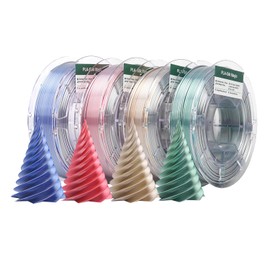 eSUN Silk Magic PLA Filament Bundle 1.75mm, Silk Dual Color Co Extrusion 3D Printer Filament, 200g x 4 Spools 3D Printing Color Change Filament, Red Silver + Blue Silver + Gold Silver + Green Silver