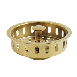 Kingston Brass KBP2002 Made to Match Kitchen Sink Basket Strainer, 3-3/8'' (L) x 3-3/8'' (W) x 2'' (H), Polished Brass