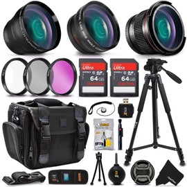 58mm Professional 3 Lens Accessory Kit for Canon EOS Rebel T7i T7 T6i T6S T6 T5i T5 T3i EOS 80D 77D 70D 60D EOS 9000D 8000D 800D 760D 750D 700D 650D 1300D 1200D 5D Mark III 5D Mark ii 6D 7D Mark ii