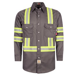BOCOMAL FR Shirts for Men Hi Vis High Visibility 6.5oz Lightweight Type O Flame Resistant Refective Safety Shirt