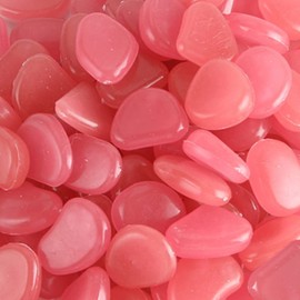 MOCNT 300Pcs Pink Glow in the Dark Pebbles Rock Luminous Cobblestones Glowing Pebbles Stones Garden Decor for Home Walkway Aquarium Fish Tank Decoration 17-13mm