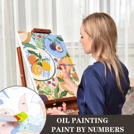 6 Packs Paint by Numbers Kit for Adults,Coffee DIY Acrylic Oil Painting Paint by Numbers Kits on Canvas,Adults Paint by Numbers Kits Drawing Paintwork for Home Decor 9.8x13.8inch