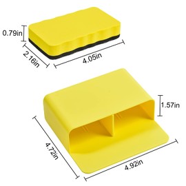newsbirds Magnetic Dry Erase Marker Holder, Whiteboard Pen Organizer with Eraser for School, Whiteboards, Office, Home, Fridges, Lockers, Yellow