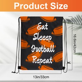 Bgtecho 32 Pcs Football Drawstring Bags,Football Drawstring Backpack Bulk,13x16.6 Inch Sports Party Favor Gift Bags,Lightweight Polyester Goodie Bag for Sports Gym Travel Party Supplies