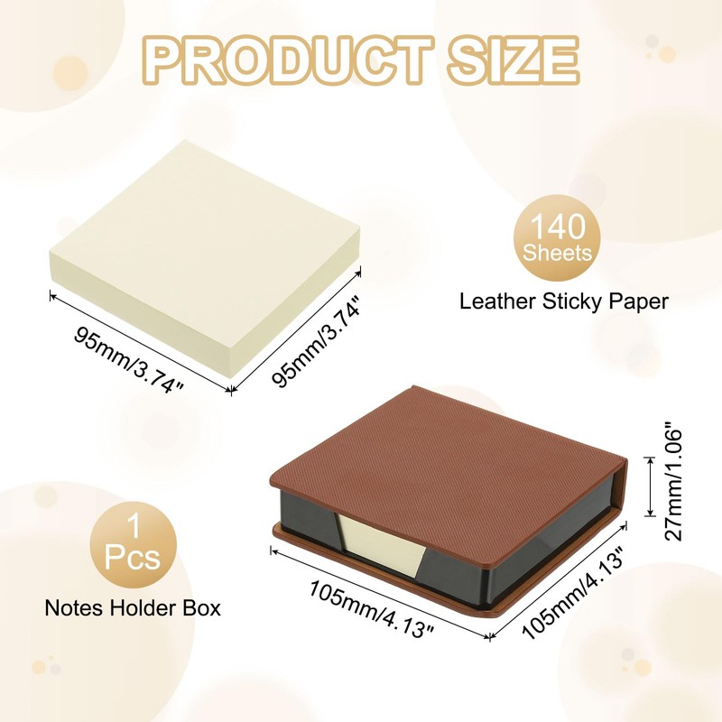PATIKIL 140 Sheets Leather Sticky Notes Holder, 10in Post Notes