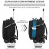 NEW TILAMI 18 Inch Expandable Rolling Backpack with 6-Wheel Stair