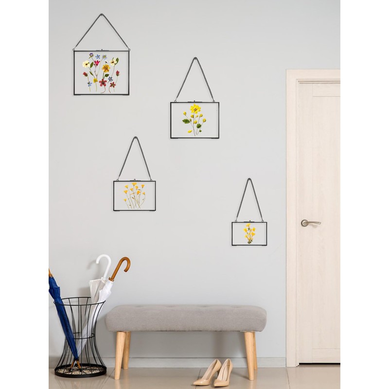 REDHUGO Hanging Pressed Flower Frame Handmade Double Glass Picture Frame