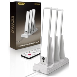 EZVALO Under Cabinet Lighting with Charging Station, Rechargeable Closet Lights, Motion Sensor Light Indoor, 5700K, Wireless Motion Activated Under Cabinet Lights for Kitchen,Pantry(3 Pcs)