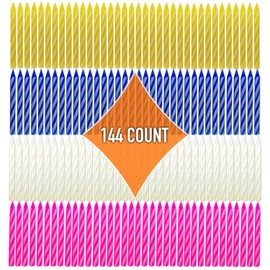 By The Cup Birthday Candles, 6-24 Count Packs in Pink, White, Blue, and Yellow (Pack of 144)