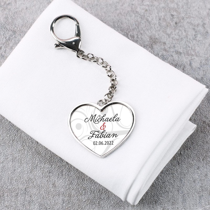 Herz & Heim® Metal Heart Shape Keyring with Your Own