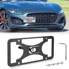 No Drill Front License Frame Compatible with Jaguar F-Type 2014-2024 Anti-Theft License Plate Tow Hook Mount Holder Car Tag Covers Rust-Proof, Rattle-Proof Car Accessories