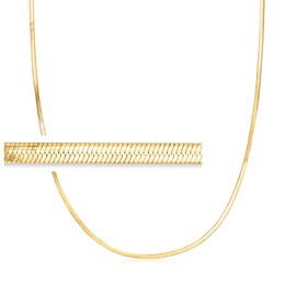 Ross-Simons Italian 2mm 18kt Gold Over Sterling Herringbone Necklace. 20 inches