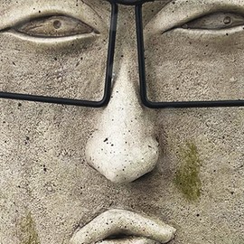 Boston International Red Carpet Studios Set of 2 Flower Pot Garden Gifts Stone Resin Indoor/Outdoor Planters, 17.32" Tall, Face with Glasses